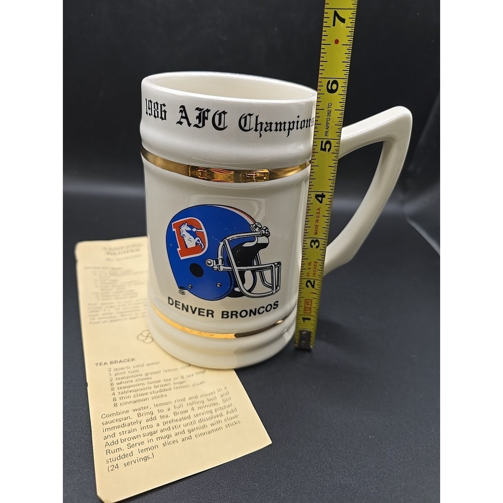 Denver Broncos 1986 AFC Champions Beer Stein Mug Super Bowl XXI - Picture 5 of 8